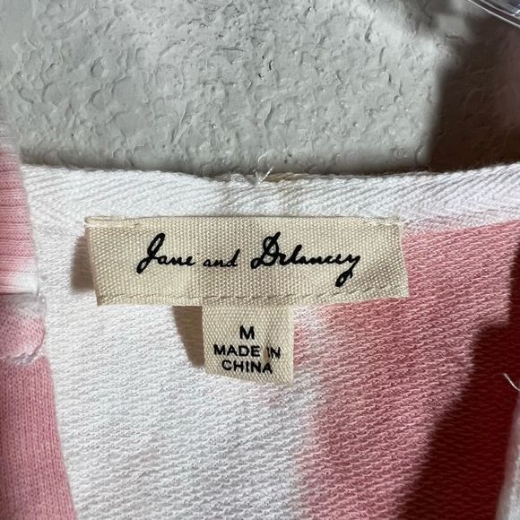Jane And Delancey Pink White Tie Dye Pullover Hoodie Sweatshirt Womens Sz Medium - Picture 2 of 6